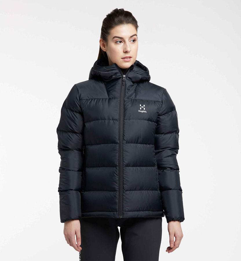 Haglöfs Womens Bield Down Jacket Black New Zealand 47150AIBN